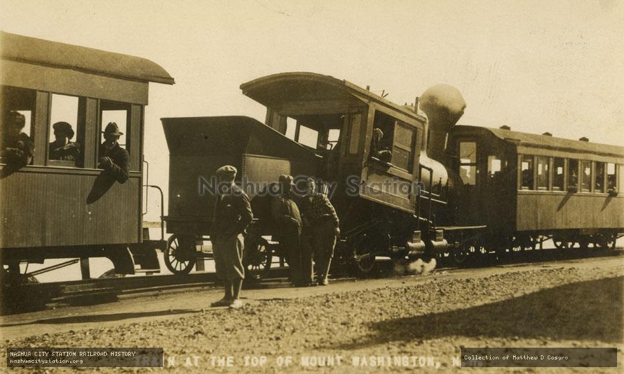 Postcard: Train at the Top of Mount Washington, New Hampshire